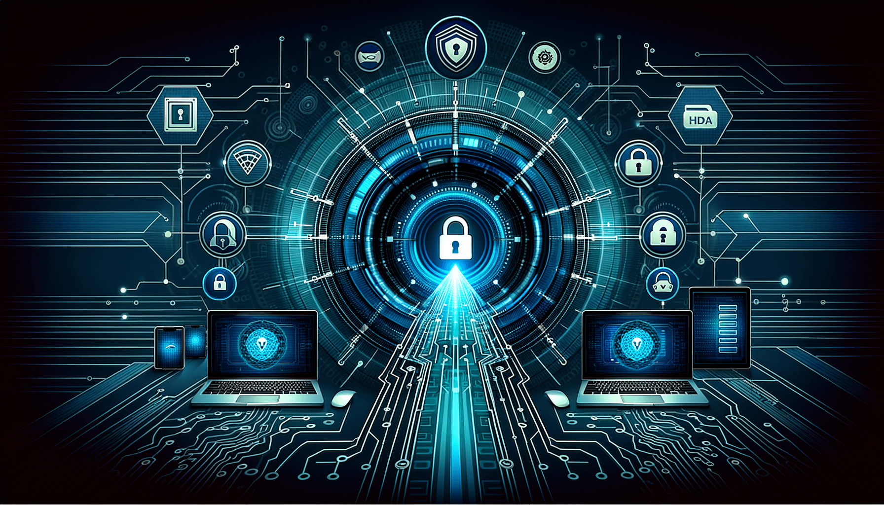 Encrypted VPN tunnel connecting multiple devices through secure gateway